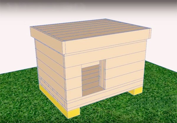 Как сделать теплую будку для собаки: чертежи, фото