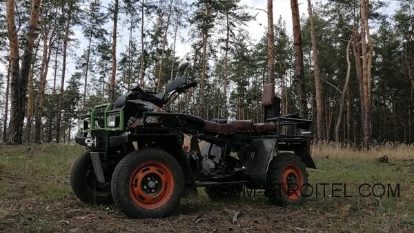 Самодельный квадроцикл с двигателем от мотоблока 16 л.с