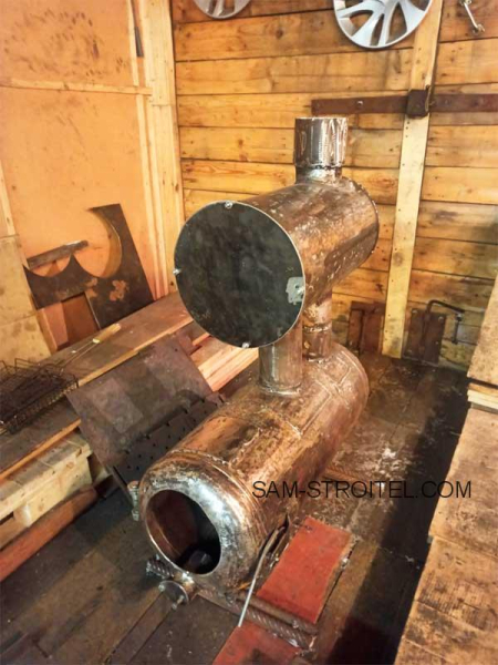 Печь из газового баллона с теплообменником (греет люто) Печь из газового баллона с теплообменником (греет люто)