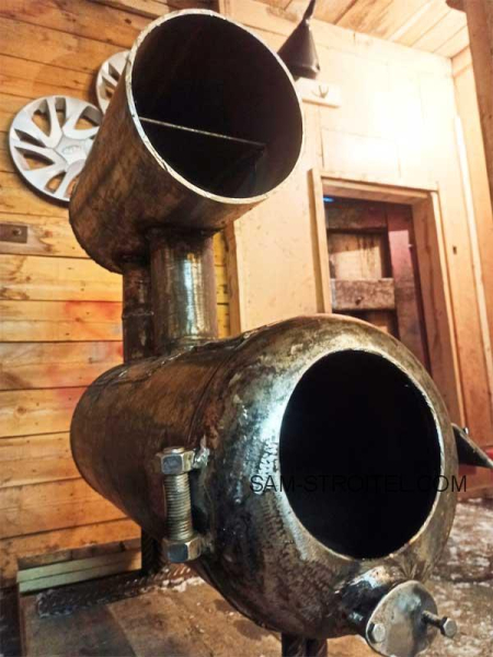 Печь из газового баллона с теплообменником (греет люто) Печь из газового баллона с теплообменником (греет люто)